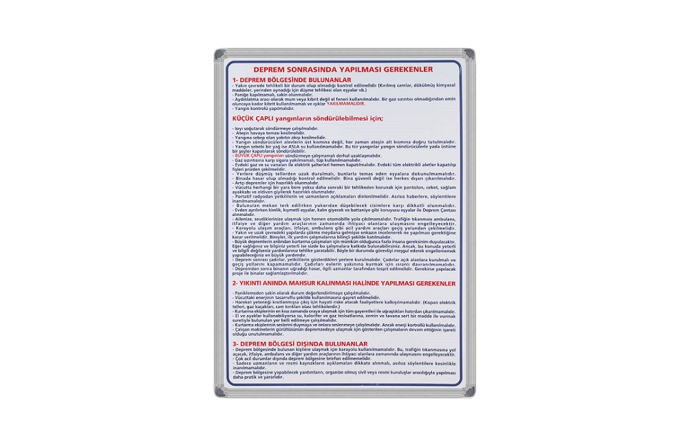 Deprem Sonrası İlan Panosu Aluminyum Çerçeve 1063113