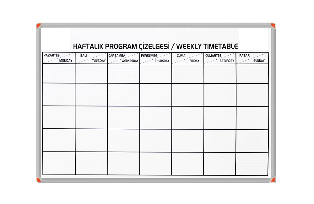 Haftalık Program Çizelgesi Aluminyum Çerçeve 1063118
