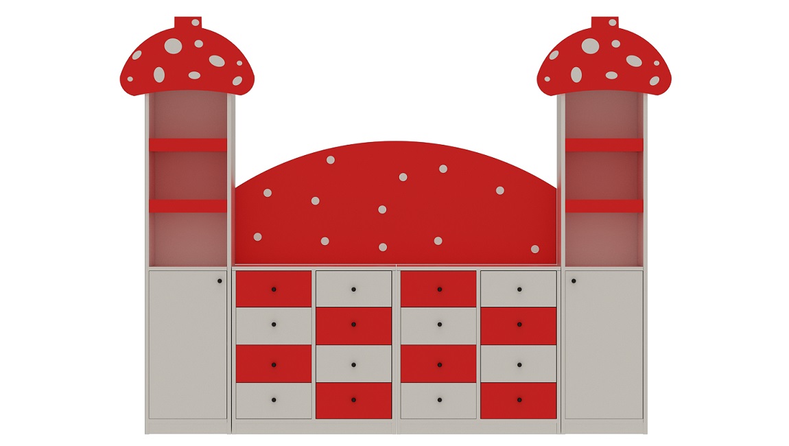 Mantar Figürlü Anaokul Dolabı 31203
