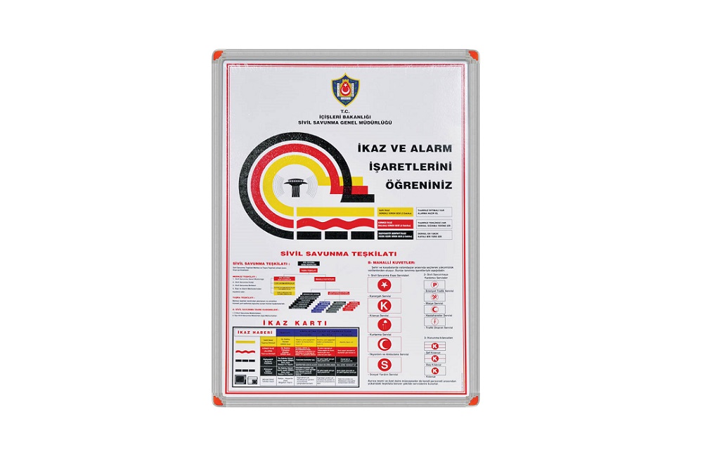 Sivil Savunma Panosu Aluminyum Çerçeve 1063114