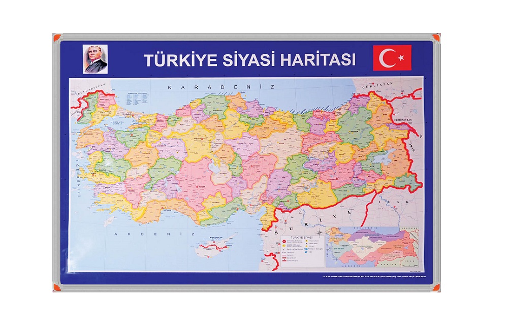 Türkiye Siyasi Haritası Aluminyum Çerçeve 1063122