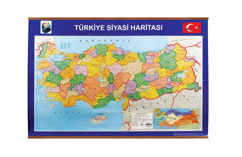 Türkiye Siyasi Haritası Çıtalı Çerçeve 1063123