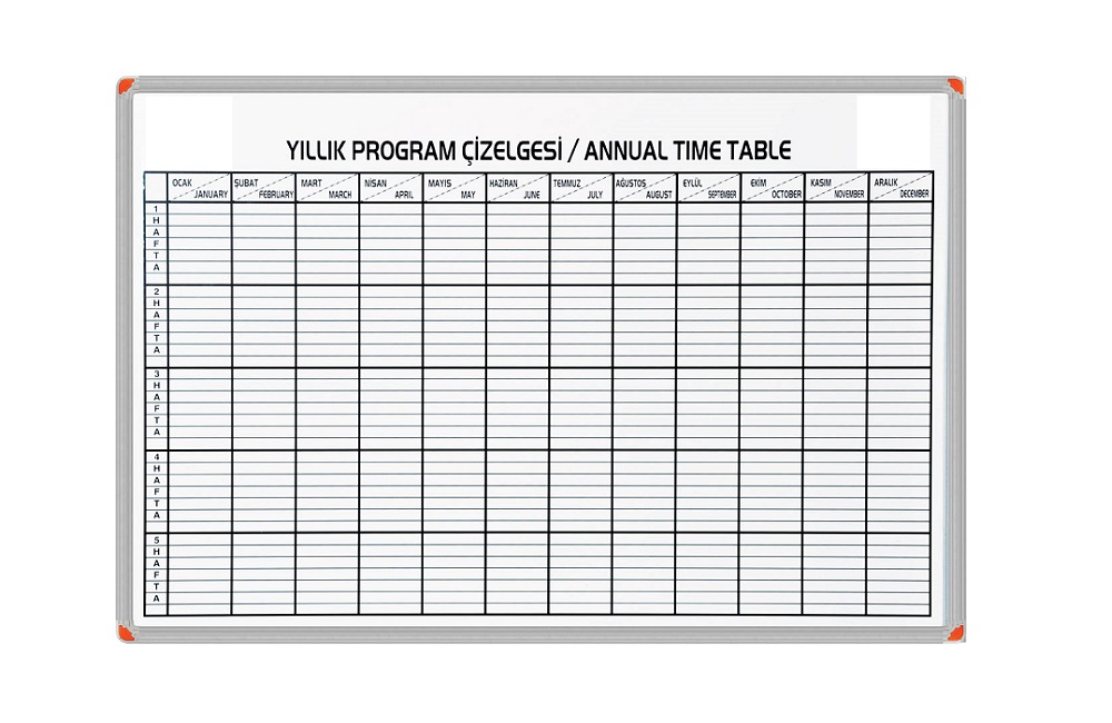 Yıllık Program Çizelgesi Aluminyum Çerçeve 1063120