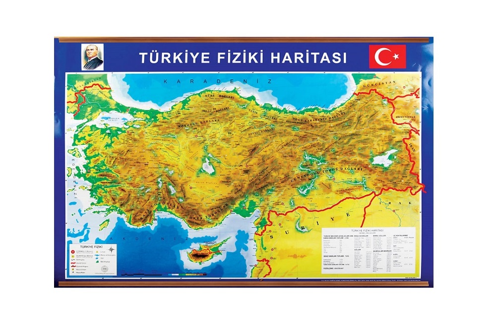 Türkiye Fiziki Haritası Çıtalı